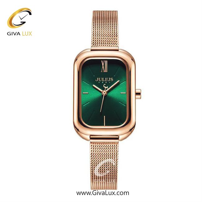 ساعت مچی اورجینال جولیوس زنانه رزگلد | رزگلد | سبز | کد رفرنس JA-1281C