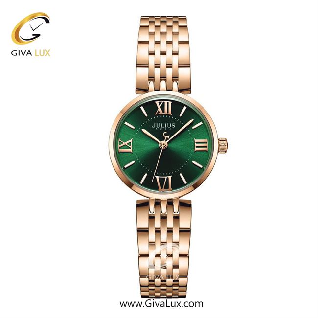 ساعت مچی اورجینال زنانه جولیوس رزگلد | رزگلد| سبز یشمی تیره| کد رفرنس JA-1282C