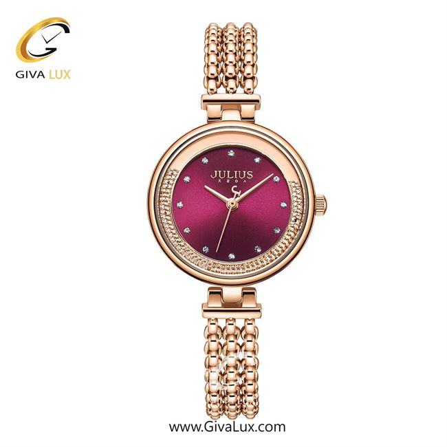 ساعت مچی اورجینال جولیوس زنانه رزگلد | رزگلد | قرمز | کد رفرنس JA-1285B