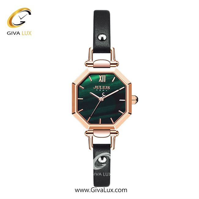 ساعت مچی اورجینال زنانه جولیوس رزگلد | مشکی| سبز یشمی تیره| کد رفرنس JA-1289C