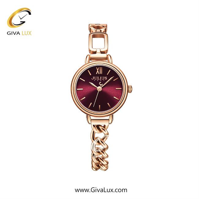 ساعت مچی اورجینال زنانه جولیوس رزگلد | رزگلد| قرمز| کد رفرنس JA-1290B