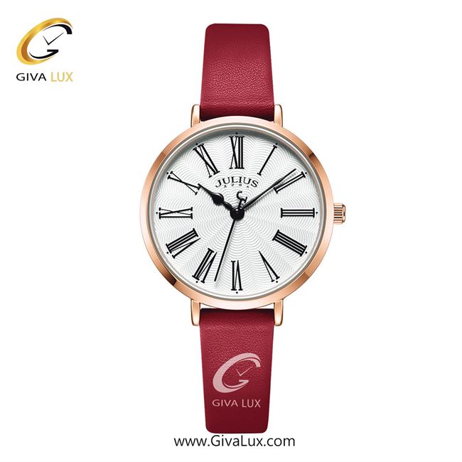 ساعت مچی اورجینال زنانه جولیوس رزگلد | قرمز| نقره ای| کد رفرنس JA-1300B