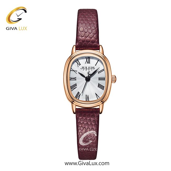 ساعت مچی اورجینال زنانه جولیوس رزگلد | زرشکی| نقره ای| کد رفرنس JA-1301D