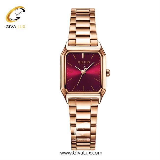 ساعت مچی اورجینال زنانه جولیوس رزگلد | رزگلد| زرشکی| کد رفرنس JA-1304C