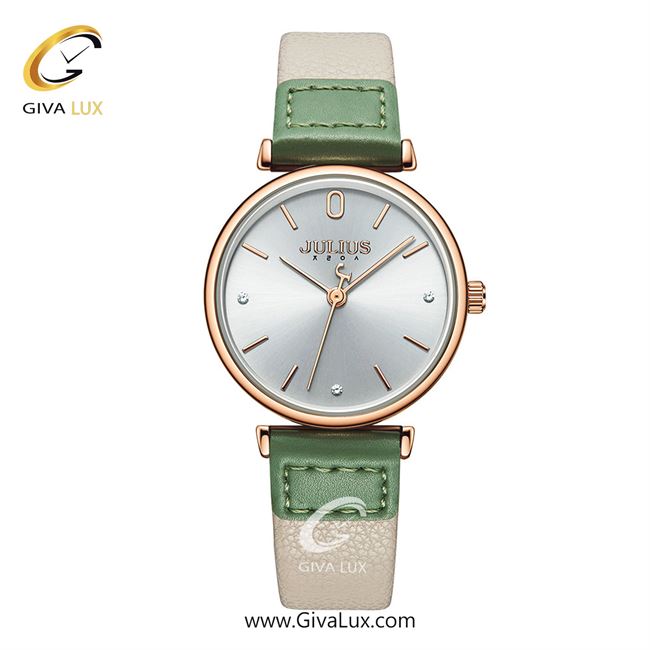 ساعت مچی اورجینال زنانه جولیوس رزگلد | بژ -کرم-سبز| نقره ای| کد رفرنس JA-1306A