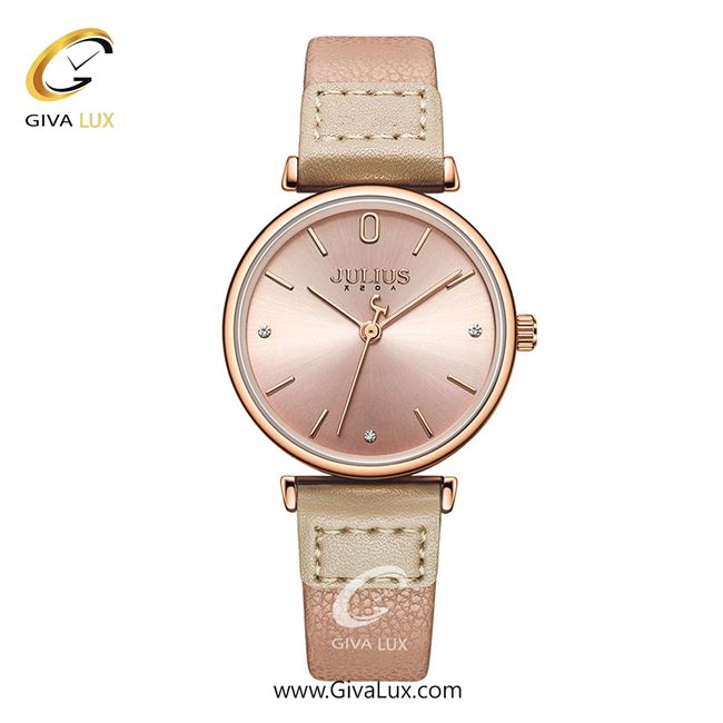 ساعت مچی اورجینال جولیوس زنانه رزگلد | صورتی | صورتی | کد رفرنس JA-1306B