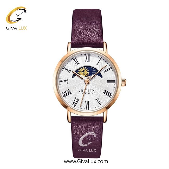 ساعت مچی اورجینال زنانه جولیوس رزگلد | زرشکی-بنفش| سفید| کد رفرنس JA-1308LB