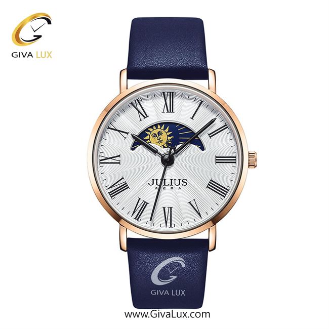 ساعت مچی اورجینال جولیوس مردانه رزگلد | آبی | سفید | کد رفرنس JA-1308MC