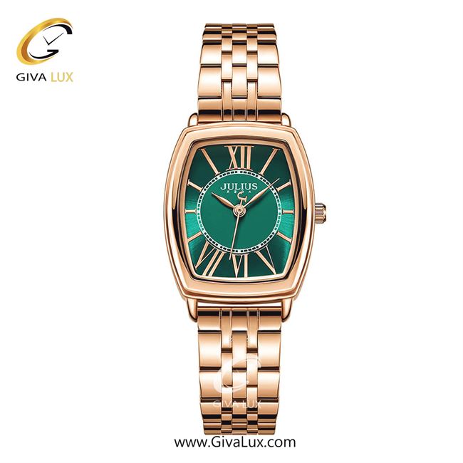 ساعت مچی اورجینال زنانه جولیوس رزگلد | رزگلد| سبزآبی| کد رفرنس JA-1311C