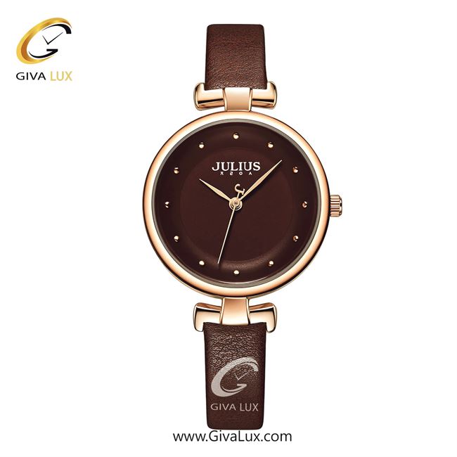 ساعت مچی اورجینال جولیوس زنانه رزگلد | قهوه ای | قهوه ای | کد رفرنس JA-1313D