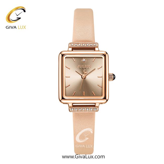 ساعت مچی اورجینال جولیوس زنانه رزگلد | صورتی | طلایی | کد رفرنس JA-1314B