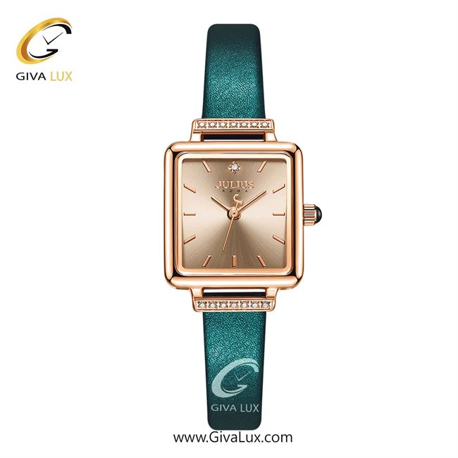 ساعت مچی اورجینال جولیوس زنانه رزگلد | سبز | طلایی | کد رفرنس JA-1314C