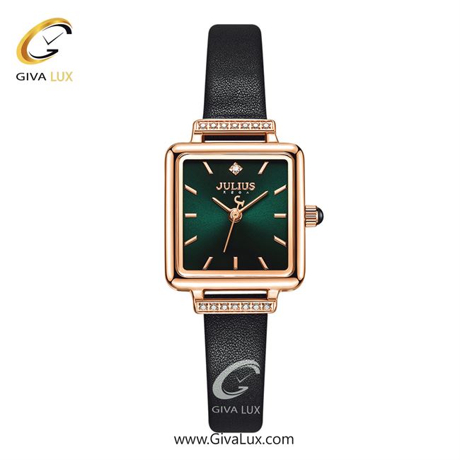 ساعت مچی اورجینال جولیوس زنانه رزگلد | مشکی | سبز | کد رفرنس JA-1314D