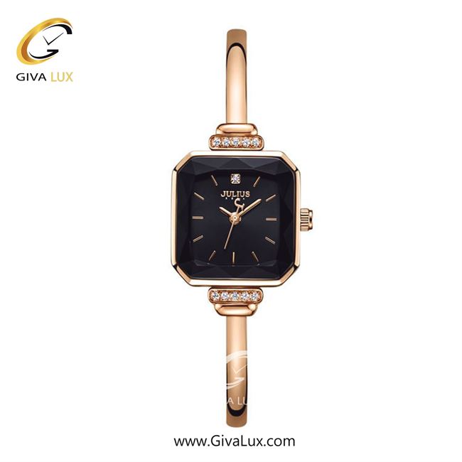 ساعت مچی اورجینال زنانه جولیوس رزگلد | رزگلد| مشکی| کد رفرنس JA-1316D
