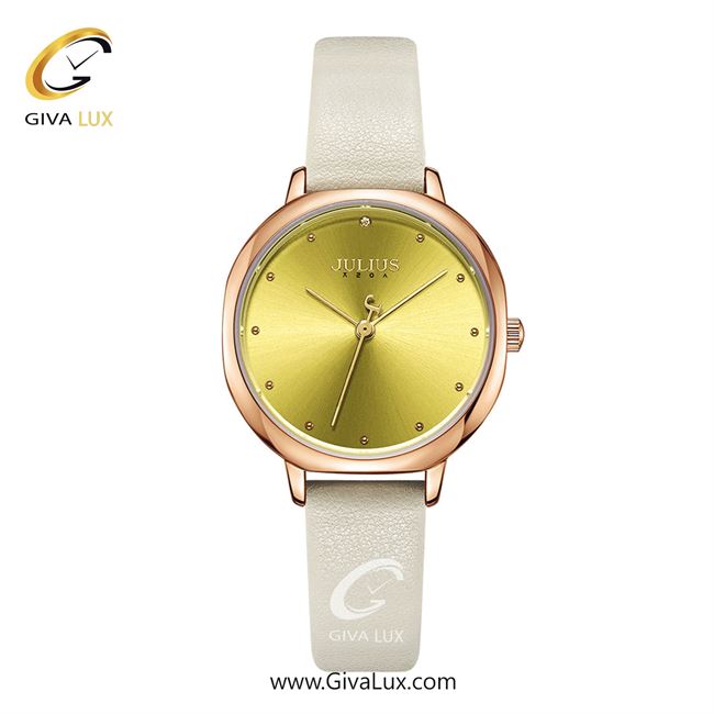 ساعت مچی اورجینال جولیوس زنانه رزگلد | سفید | زیتونی | کد رفرنس JA-1319A