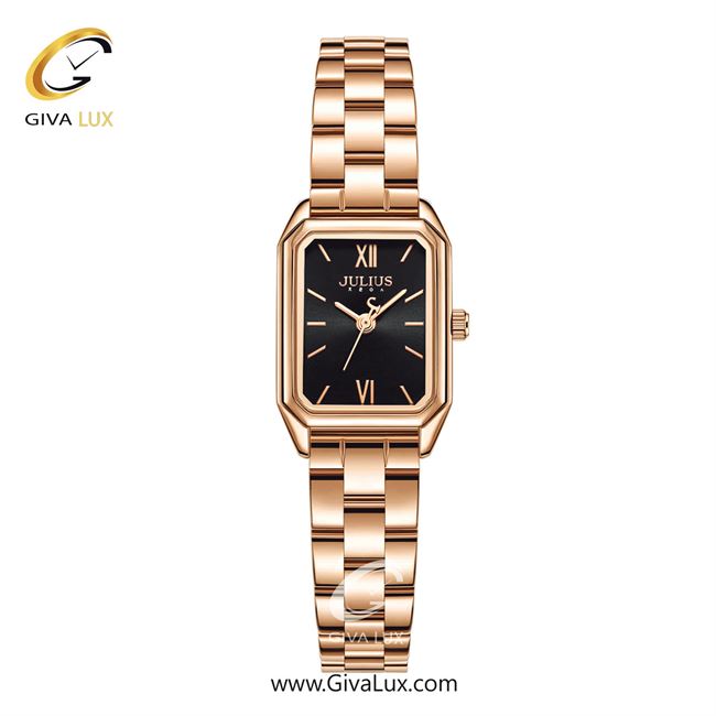 ساعت مچی اورجینال جولیوس زنانه رزگلد | رزگلد | مشکی | کد رفرنس JA-1320D