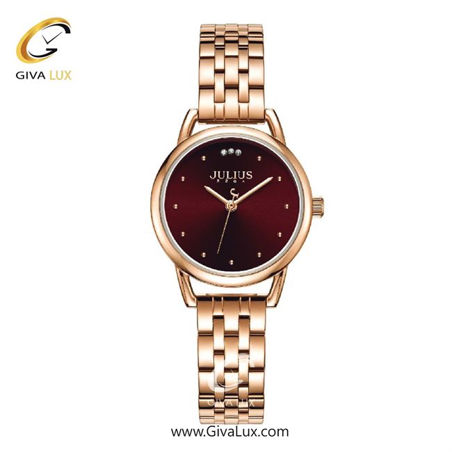 ساعت مچی اورجینال جولیوس زنانه رزگلد | رزگلد | قرمز | کد رفرنس JA-1324D