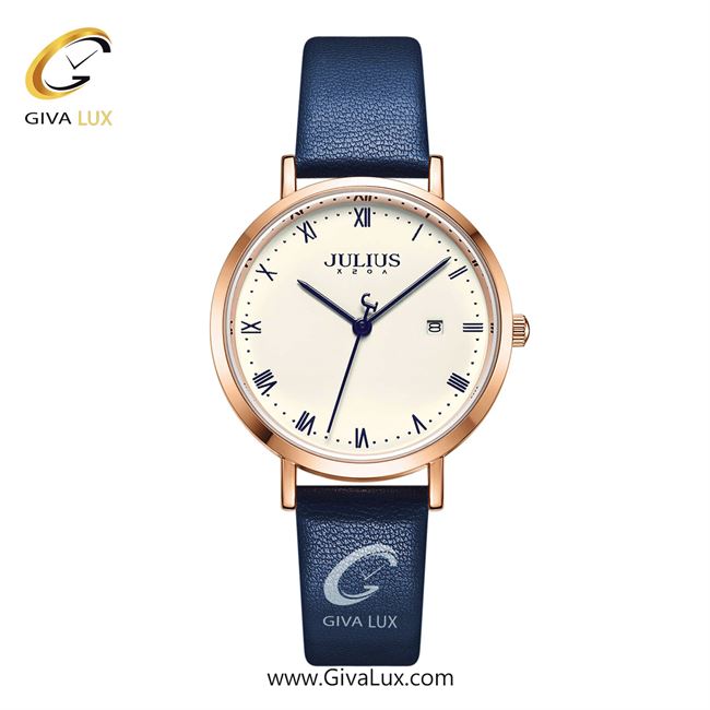 ساعت مچی اورجینال زنانه جولیوس رزگلد | سرمه ای| کرم| کد رفرنس JA-1325C