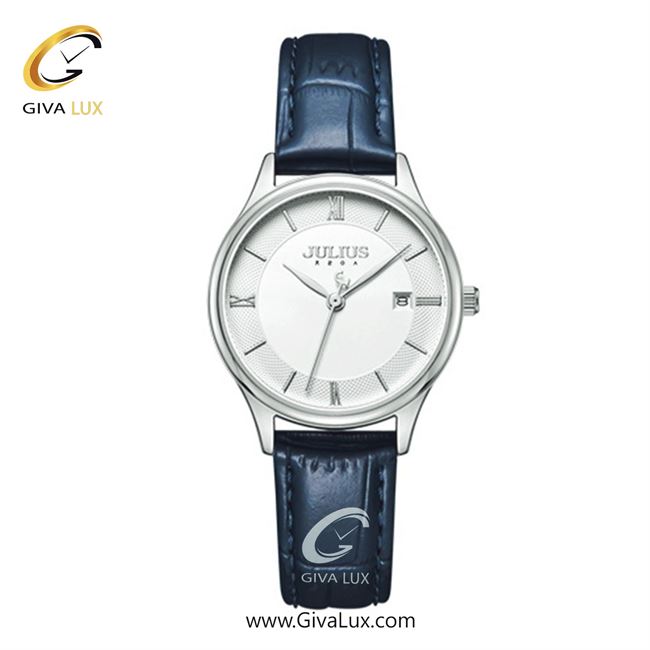 ساعت مچی اورجینال جولیوس زنانه نقره ای | آبی | سفید | کد رفرنس JA-1328LA