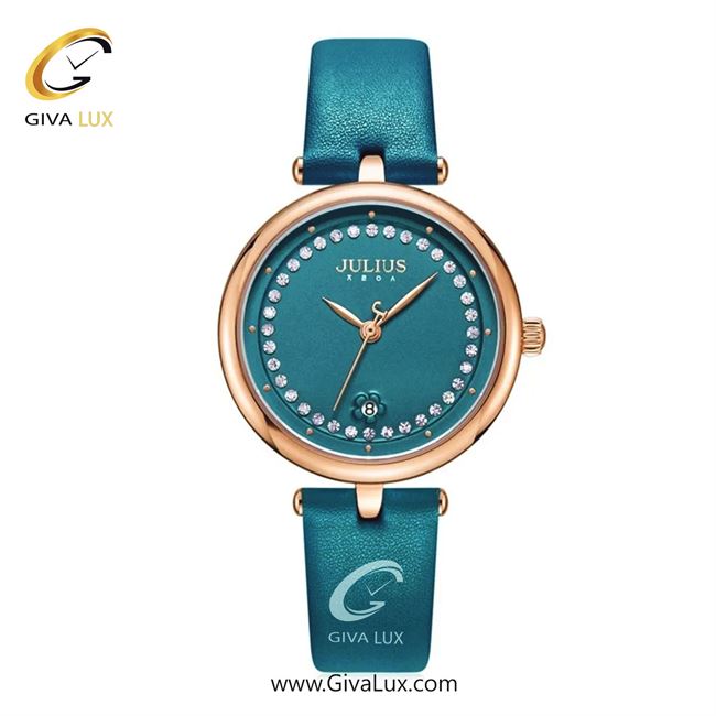 ساعت مچی اورجینال جولیوس زنانه رزگلد | آبی | آبی | کد رفرنس JA-1330C