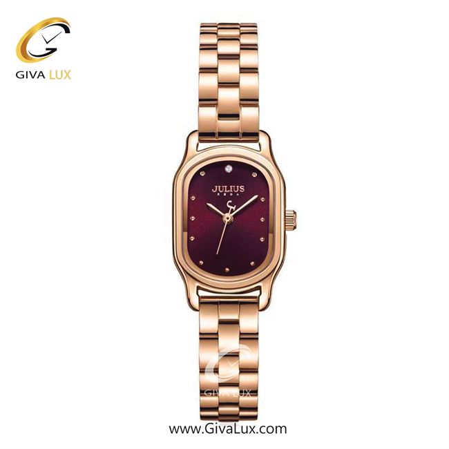 ساعت مچی اورجینال زنانه جولیوس رزگلد | رزگلد| زرشکی| کد رفرنس JA-1331D