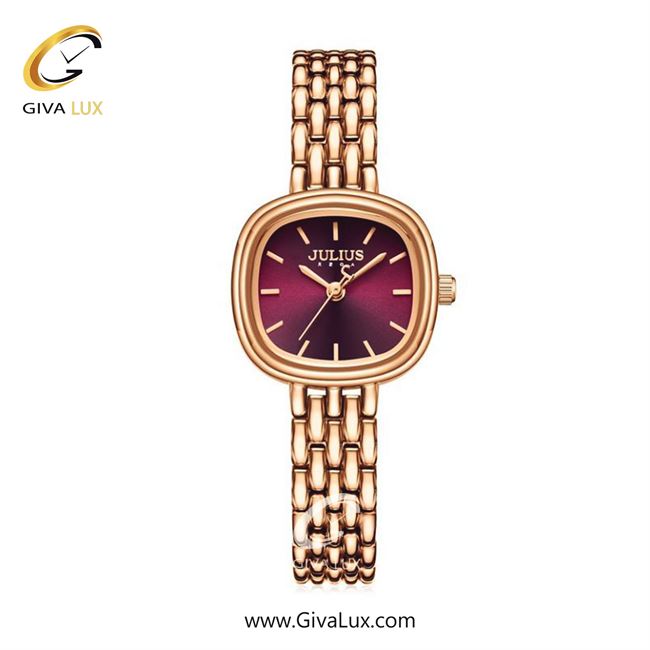 ساعت مچی اورجینال زنانه جولیوس رزگلد | رزگلد| زرشکی| کد رفرنس JA-1332B