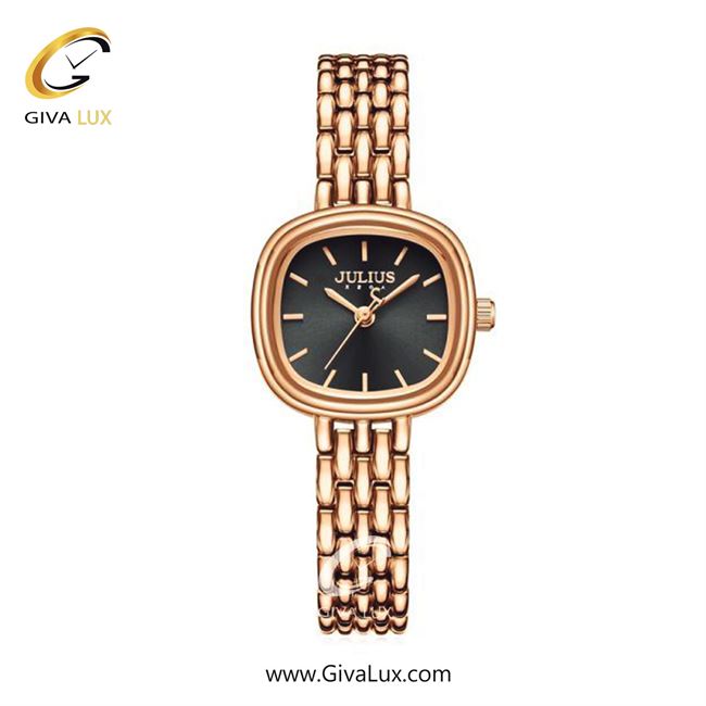 ساعت مچی اورجینال زنانه جولیوس رزگلد | رزگلد| مشکی| کد رفرنس JA-1332C