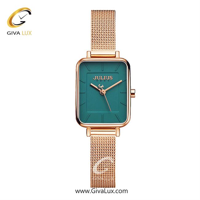 ساعت مچی اورجینال زنانه جولیوس رزگلد | رزگلد| سبزآبی| کد رفرنس JA-1336C