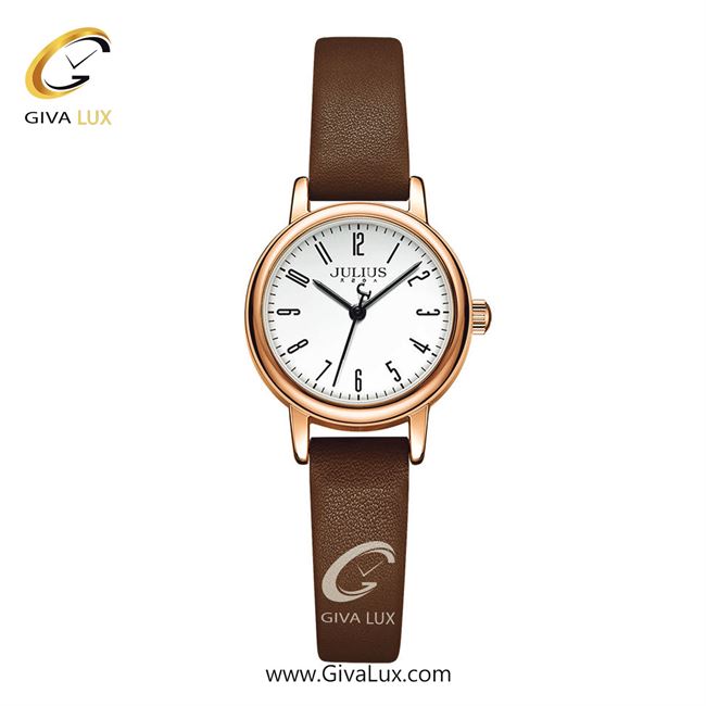 ساعت مچی اورجینال زنانه جولیوس رزگلد | قهوه ای| سفید| کد رفرنس JA-1337D