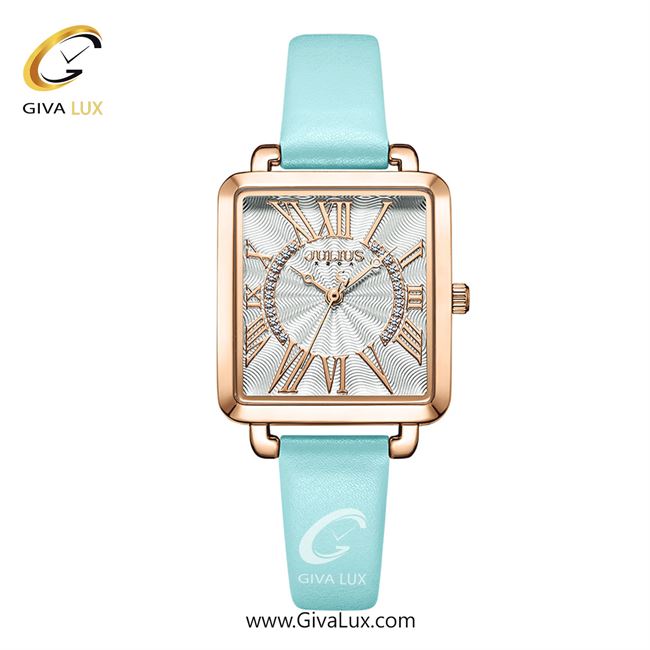 ساعت مچی اورجینال جولیوس زنانه رزگلد | آبی | نقره ای | کد رفرنس JA-1340B