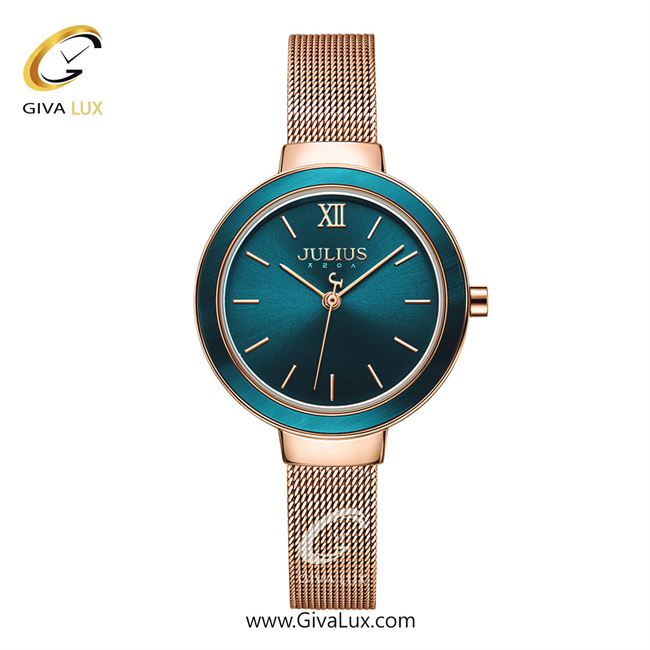 ساعت مچی اورجینال جولیوس زنانه رزگلد | رزگلد | سبز | کد رفرنس JA-1345B