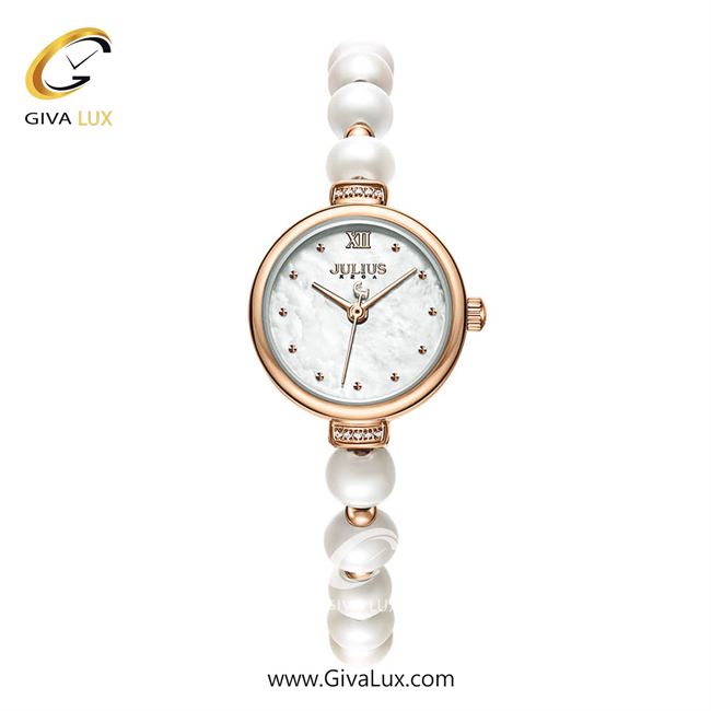ساعت مچی اورجینال زنانه جولیوس رزگلد | سفید صدفی-رزگلد| سفید صدفی| کد رفرنس JA-1346A