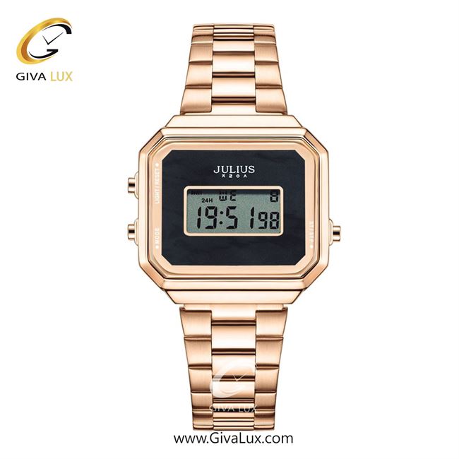 ساعت مچی اورجینال جولیوس زنانه رزگلد | رزگلد | مشکی | کد رفرنس JA-1347B