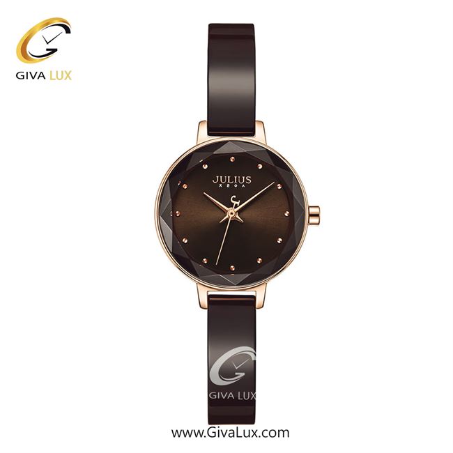 ساعت مچی اورجینال زنانه جولیوس رزگلد | قهوه ای-رزگلد| قهوه ای| کد رفرنس JA-1348D