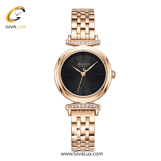 ساعت مچی اورجینال جولیوس زنانه رزگلد | رزگلد | مشکی | کد رفرنس JA-1352D