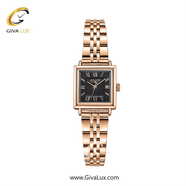 ساعت مچی اورجینال زنانه جولیوس رزگلد | رزگلد| مشکی| کد رفرنس JA-1354D