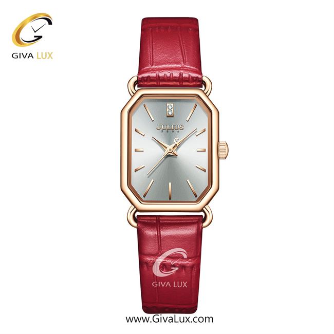 ساعت مچی اورجینال زنانه جولیوس رزگلد | قرمز| نقره ای| کد رفرنس JA-1356B