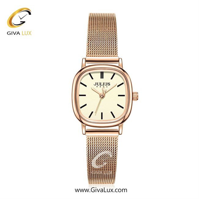ساعت مچی اورجینال زنانه جولیوس رزگلد | رزگلد| کرم| کد رفرنس JA-1360B