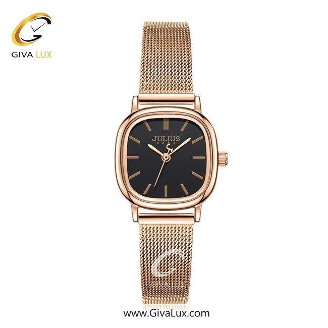 ساعت مچی اورجینال زنانه جولیوس رزگلد | رزگلد| مشکی| کد رفرنس JA-1360D