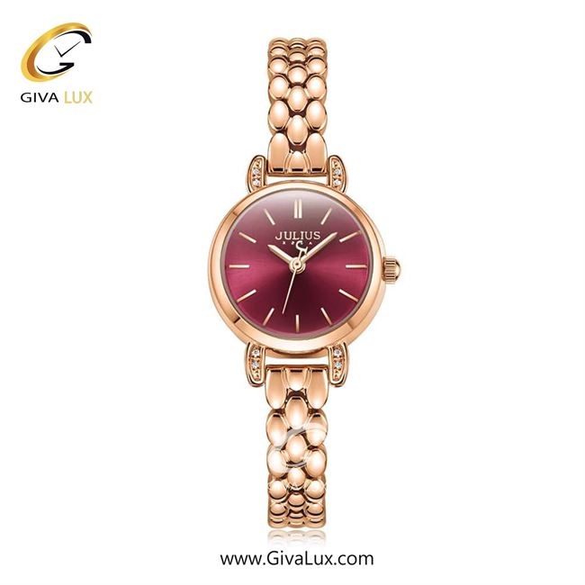 ساعت مچی اورجینال زنانه جولیوس رزگلد | رزگلد| قرمز| کد رفرنس JA-1363C