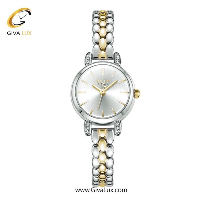 ساعت مچی اورجینال زنانه جولیوس نقره ای | طلایی-نقره ای| سفید| کد رفرنس JA-1363F