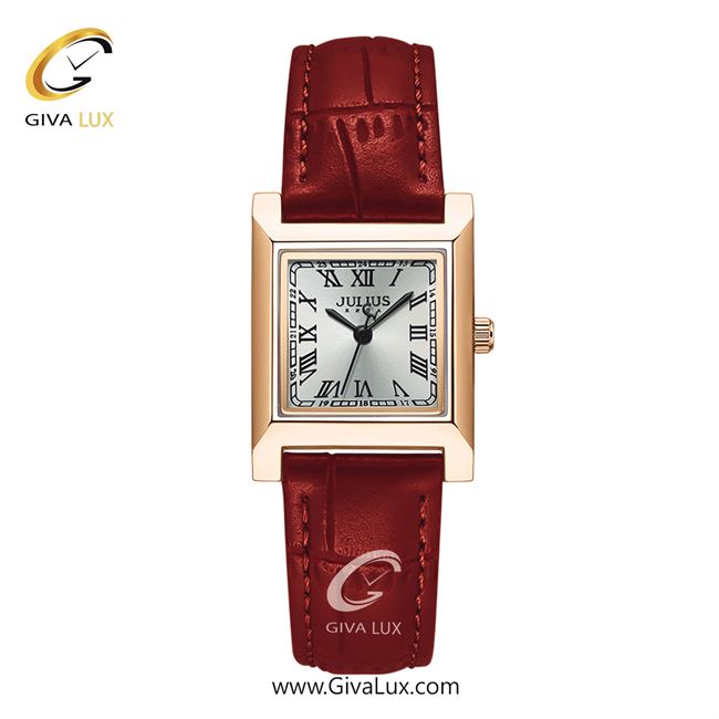 ساعت مچی اورجینال زنانه جولیوس رزگلد | زرشکی| نقره ای| کد رفرنس JA-1369B