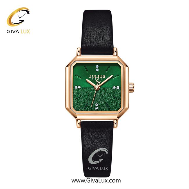 ساعت مچی اورجینال جولیوس زنانه رزگلد | مشکی | سبز | کد رفرنس JA-1370D