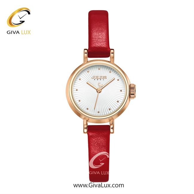 ساعت مچی اورجینال جولیوس زنانه رزگلد | قرمز | سفید | کد رفرنس JA-1371B