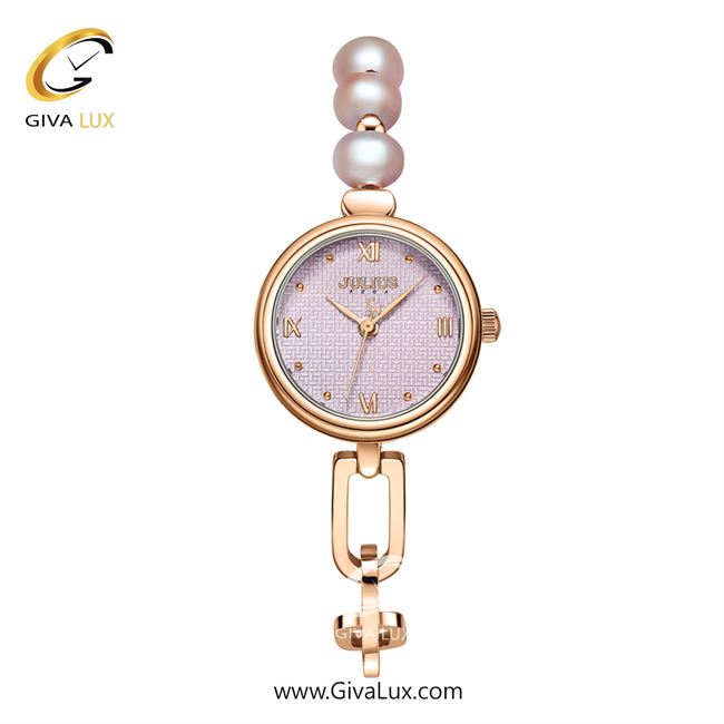 ساعت مچی اورجینال زنانه جولیوس رزگلد | سفید صدفی-رزگلد| بنفش| کد رفرنس JA-1372D