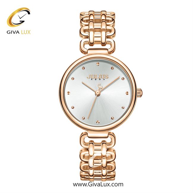 ساعت مچی اورجینال جولیوس زنانه رزگلد | رزگلد | نقره ای | کد رفرنس JA-1374A