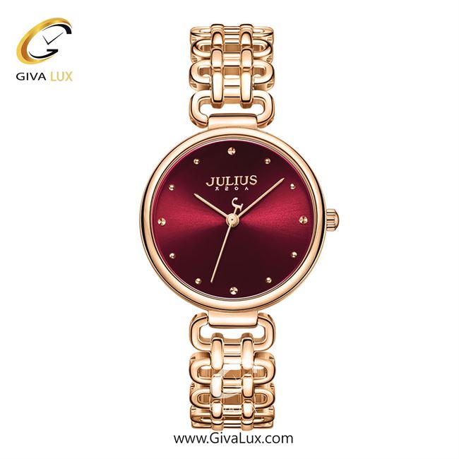 ساعت مچی اورجینال جولیوس زنانه رزگلد | رزگلد | قرمز | کد رفرنس JA-1374C