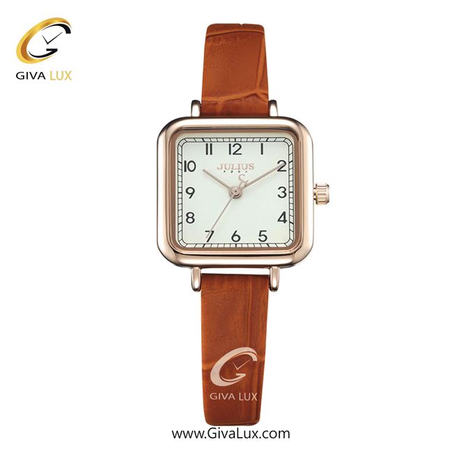 ساعت مچی اورجینال زنانه جولیوس رزگلد | قهوه ای| کرم| کد رفرنس JA-1377A