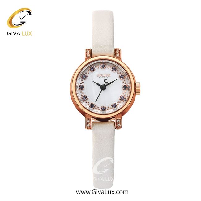 ساعت مچی اورجینال جولیوس زنانه رزگلد | سفید | سفید | کد رفرنس JA-1382A