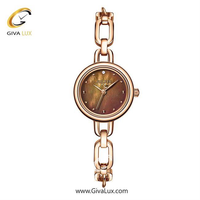 ساعت مچی اورجینال زنانه جولیوس رزگلد | رزگلد| قهوه ای| کد رفرنس JA-1388D